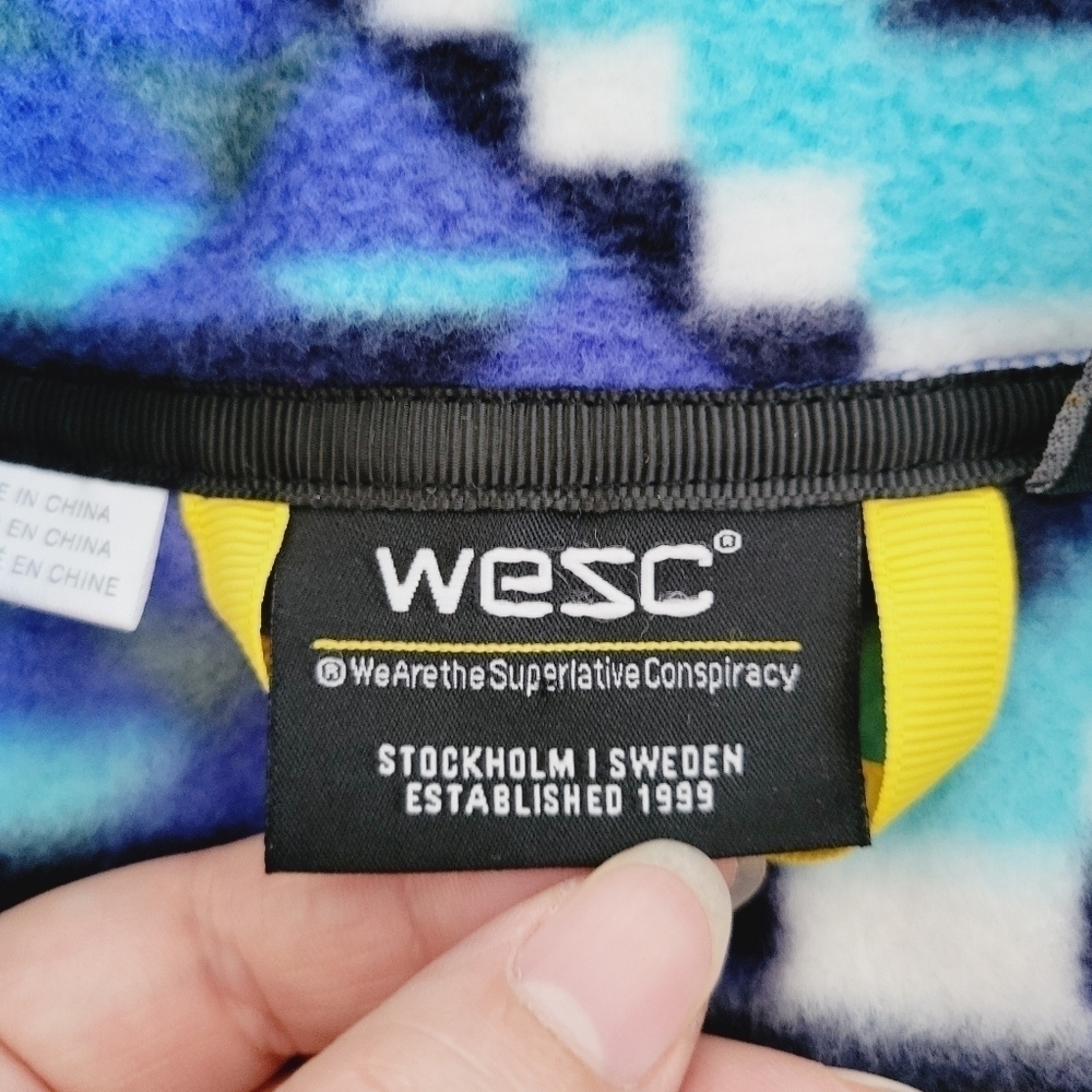 WESC Moritz Aztec Unisex Polar Fleece Jacket - Picture 7 of 13